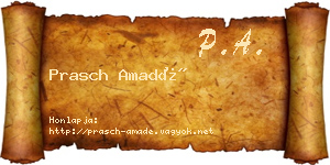 Prasch Amadé névjegykártya